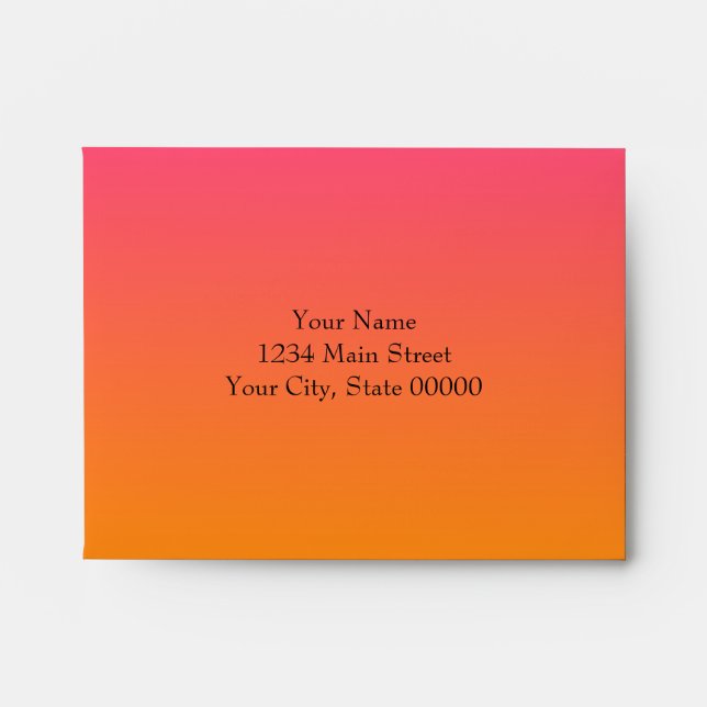 RSVP Pink to Orange Ombre with Star Envelope (Front)