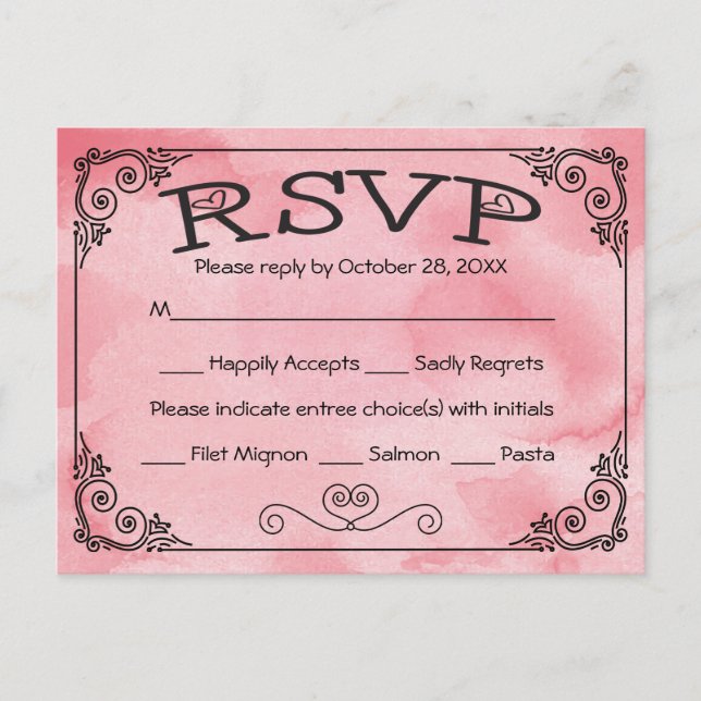 RSVP Pink & White Heart Hands Of Love - Menu (Front)