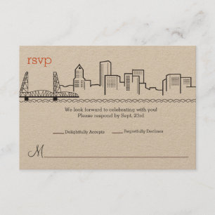 RSVP Portland Skyline Wedding Invitation