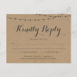 RSVP Postcard Rustic Kraft