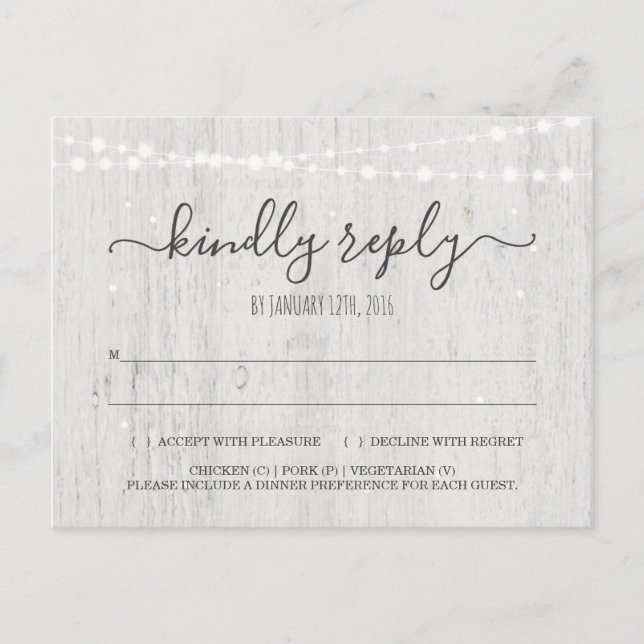 RSVP Postcard | Rustic Winter (Front)