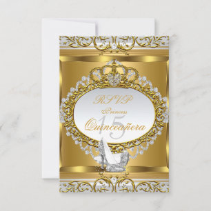 RSVP Princess Quinceanera Elite Gold Shoe 2 Card