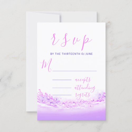 RSVP Purple Ocean White Waves Beach Bridal