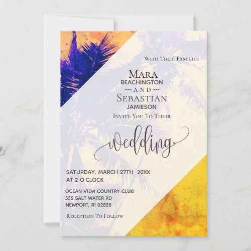 *~* RSVP QR  AP13 Exotic PHOTO Palms Invitation
