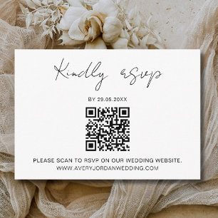 Rsvp Qr Code Minimalist Wedding Online Reply Enclosure Card