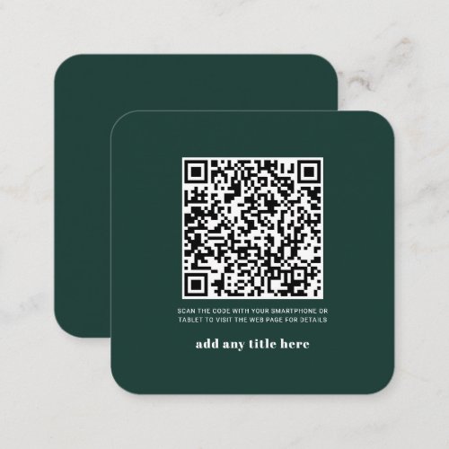 RSVP QR Code Modern Modern Any Occasion Green Note Card
