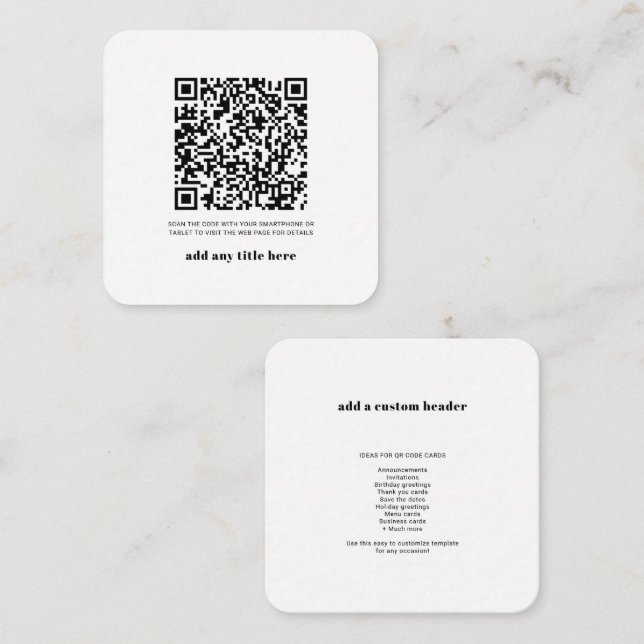 RSVP QR Code Modern Modern Any Occasion Note Card (Front/Back)