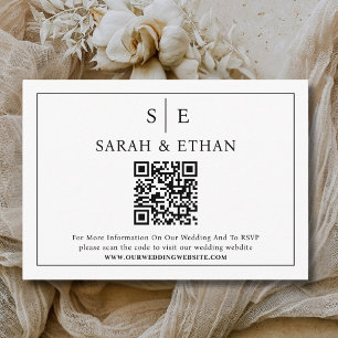 Rsvp Qr Code Modern Wedding Online Reply Website Enclosure Card