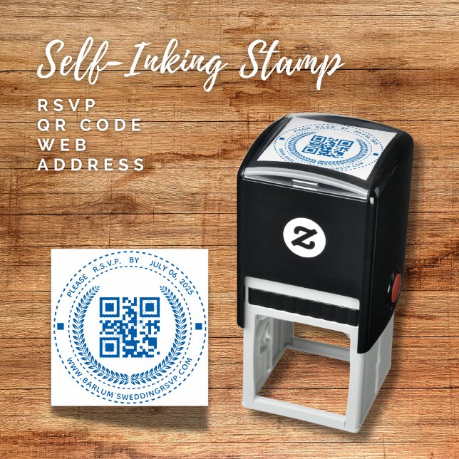RSVP QR Code Web Address Self-Inking Stamp (RSVP QR Code Web Address Self-Inking Stamp)
