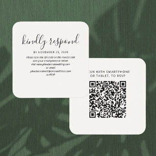 RSVP QR Code Wedding Website Enclosure Card