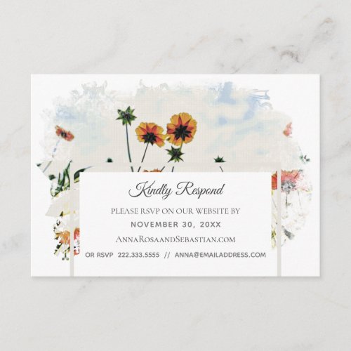  RSVP QR Floral Poppy Website AR9 Wedding Enclosure Card