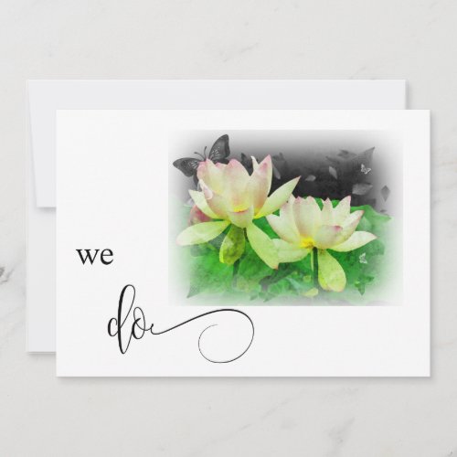  RSVP QR LOTUS Lily WE DO Floral AR15 WEDDING Invitation