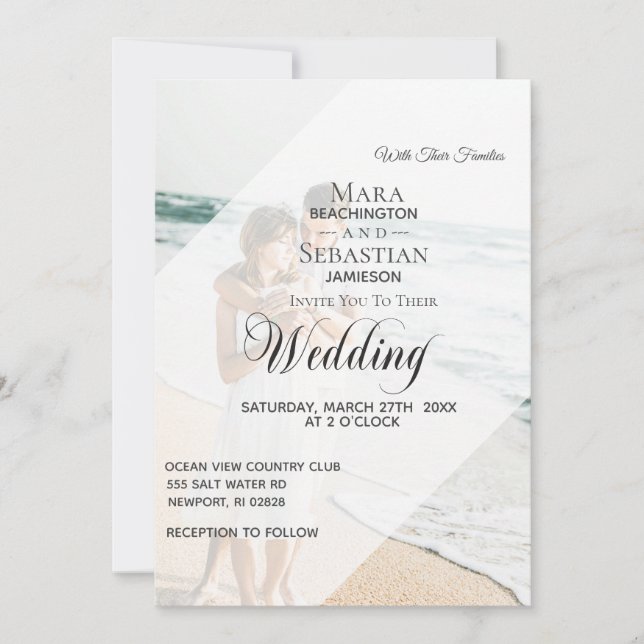 *~* RSVP QR save $$$ Photo  Wedding Invitation (Front)