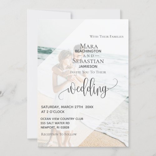  RSVP QR save  TWO Photo  Wedding Invitation