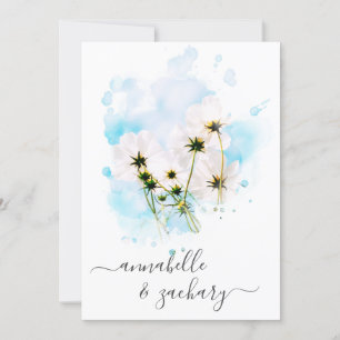 *~* RSVP - QR SKY Pink Flowers FLORAL AR15 Wedding Invitation