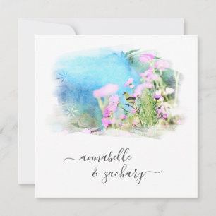 *~* RSVP - QR Watercolor AR15 Bird FLORAL Wedding Invitation