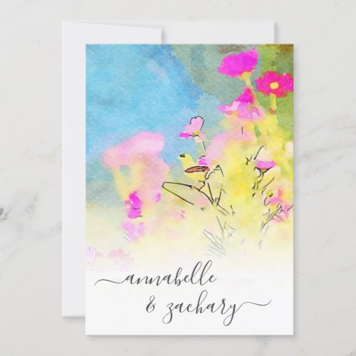 *~* RSVP - QR Watercolor Bird FLORAL AR15 Wedding Invitation