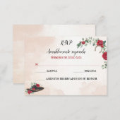 RSVP QUINCEANERA Mariachi Charra Watercolor  Business Card (Front/Back)