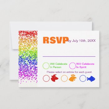 Rsvp Rainbow Wedding Fun And Modern Invitation by PineAndBerry at Zazzle