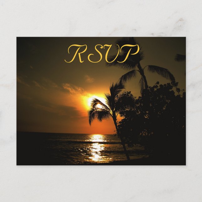 RSVP Recepion Response Beach Shoreline Invitation Postcard (Front)