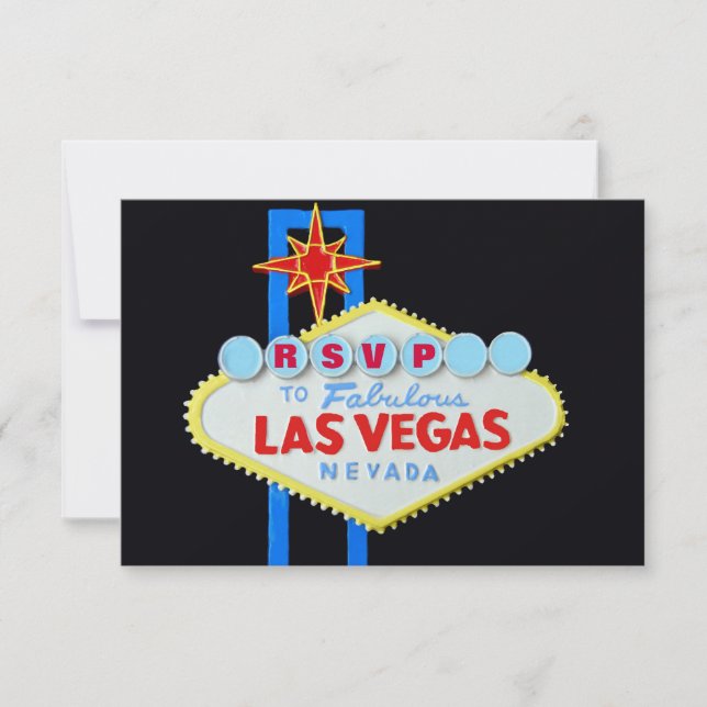 RSVP Reception Guest Reply Las Vegas Wedding Card (Front)