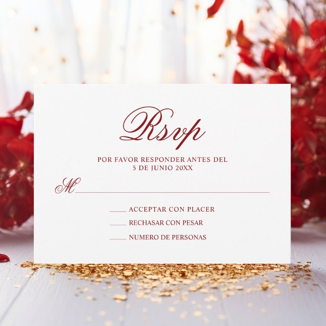 RSVP Red Pink Spanish Quinceañera Quince (RSVP Red Pink Spanish Quinceañera Quince)