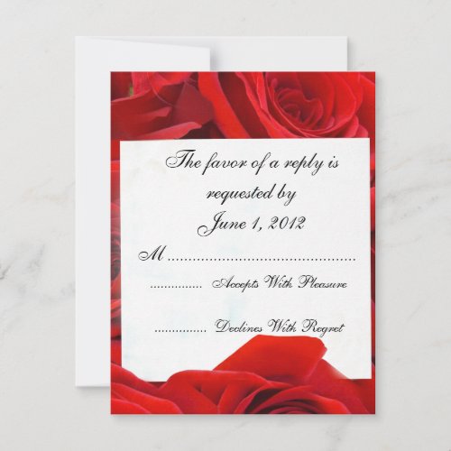 RSVP red roses wedding invites