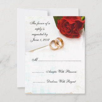 RSVP red roses wedding invites