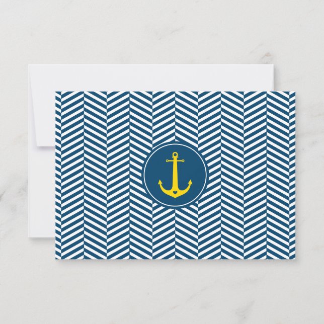 RSVP REPLY CARD monogram modern nautical anchor (Front)