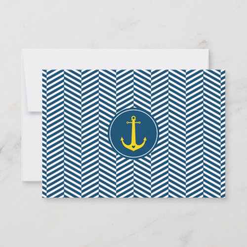 RSVP REPLY CARD monogram modern nautical anchor