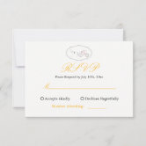 Wedding Reception RSVP fits in square invitation