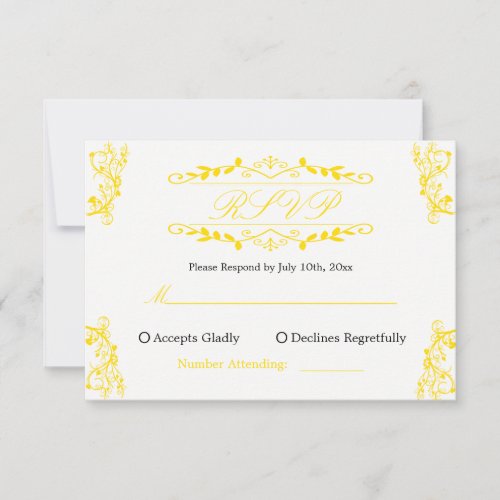 RSVP Reply Card with ornate graphics