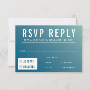 RSVP REPLY RESPONSE modern blue mint gradient