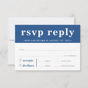 RSVP REPLY RESPONSE modern bold boy navy blue