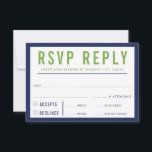RSVP REPLY RESPONSE modern bold navy blue green<br><div class="desc">by kat massard >>> https://linktr.ee/simplysweetpaperie <<< A bold type design for your RSVP REPLY CARDS - to match your main invitations. Love the design, but would like to see some changes - another color scheme, product, add a photo or adapted for a different occasion - no worries simply contact me,...</div>
