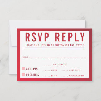 RSVP REPLY RESPONSE modern red burgundy gradient