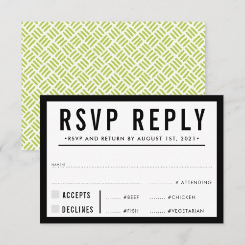RSVP REPLY RESPONSE simple modern bold black lime