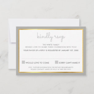 RSVP REPLY RESPONSE simple stripe pattern gray