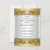 RSVP Reply Response White Gold Quinceanera (Back)