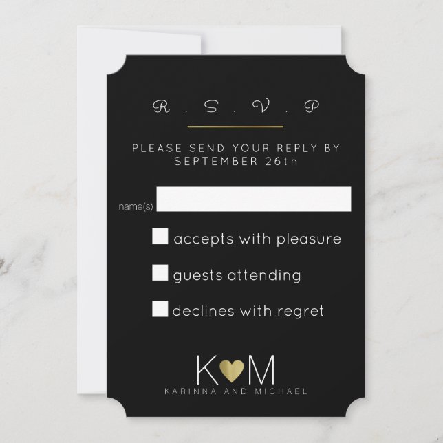 RSVP / respond . reply etiquette wedding Invitation (Front)