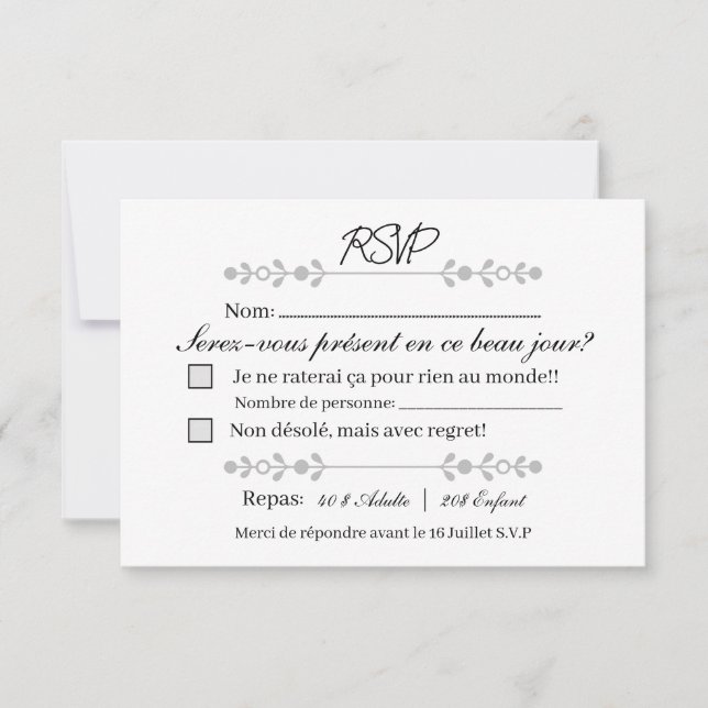 RSVP! Response (Front)