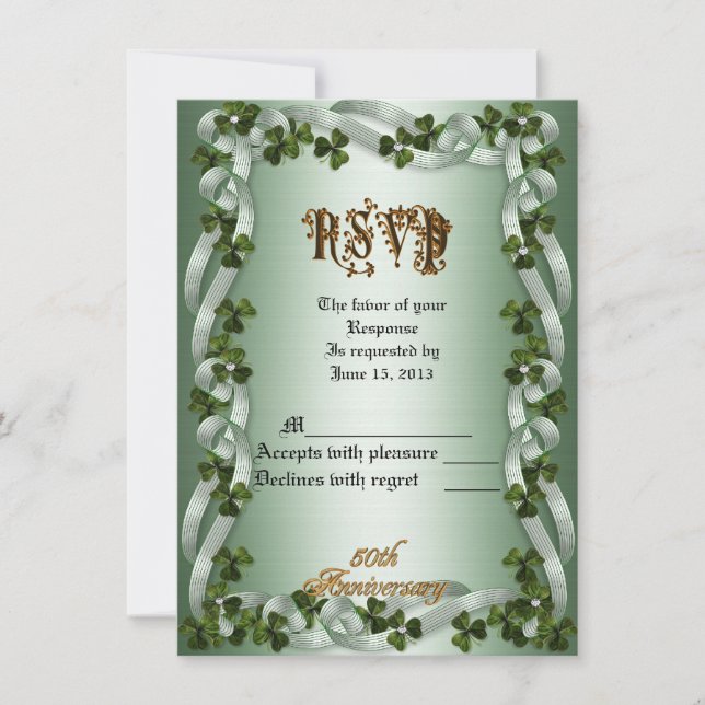RSVP response card 50th anniversary vow renewal Ir (Front)