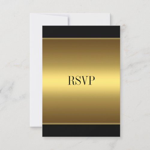 RSVP Response Card Black Gold All Events