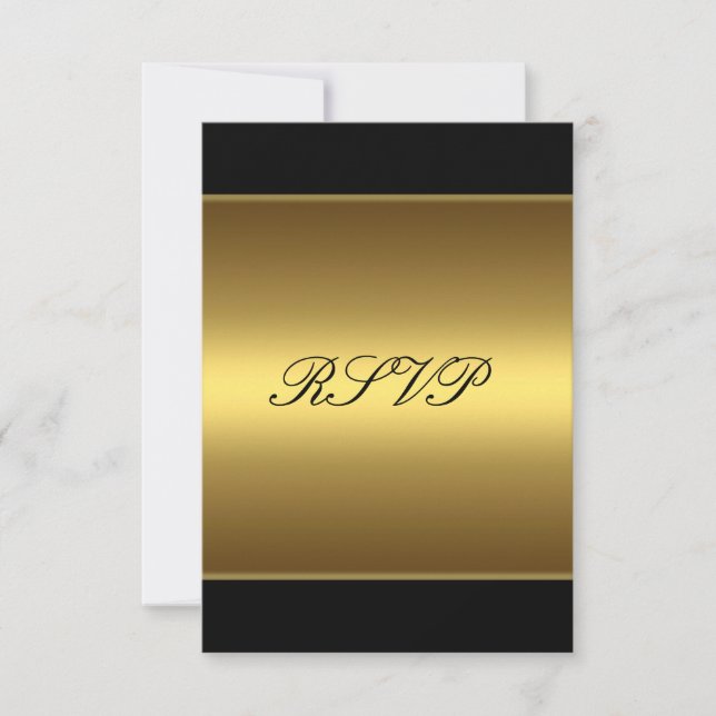 RSVP Response Card Black Gold All Events (Front)