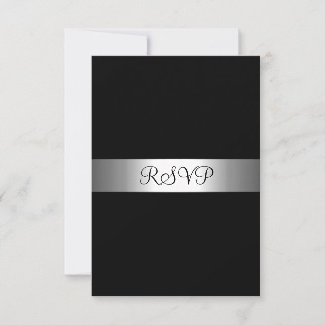 RSVP Response Card Black Silver All Events (Front)
