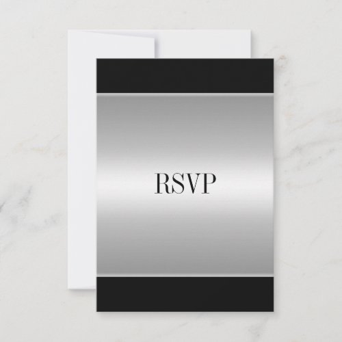 RSVP Response Card Black Silver All Events