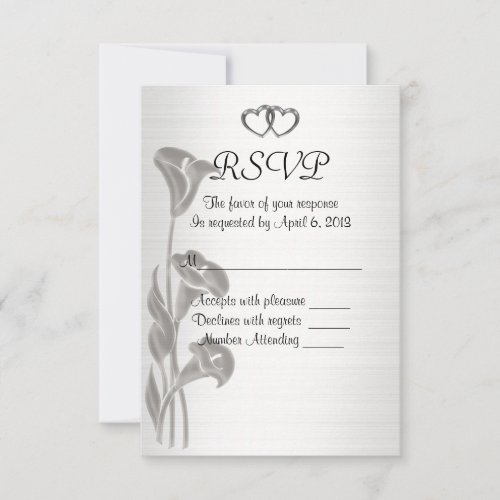 RSVP response card calla lilies