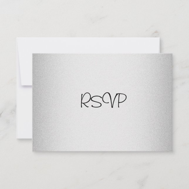 RSVP Response Card Events Elegant Light Silver (Front)