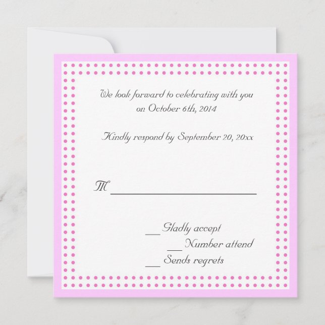 RSVP,response card for wedding invitation (Front)