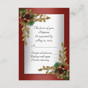 RSVP response card Holiday wedding invitation